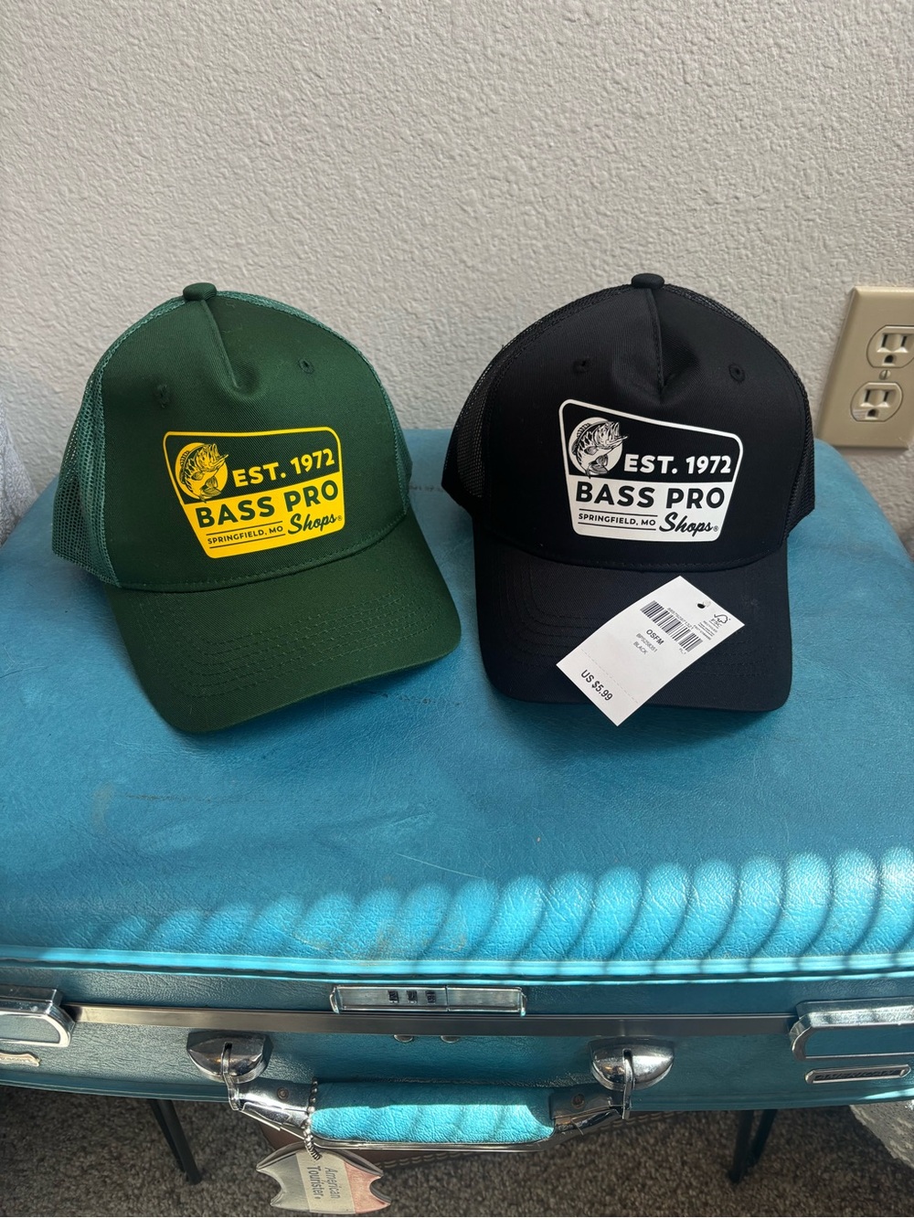 Two New Bass Pro Shops Trucker Hat - Green & Black (Est. 1972)